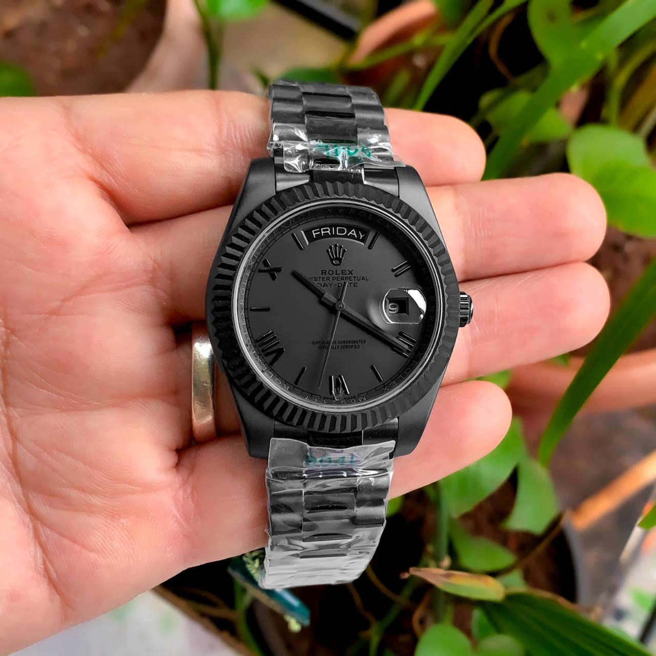 Rolex Day Date Matt Black Knight40