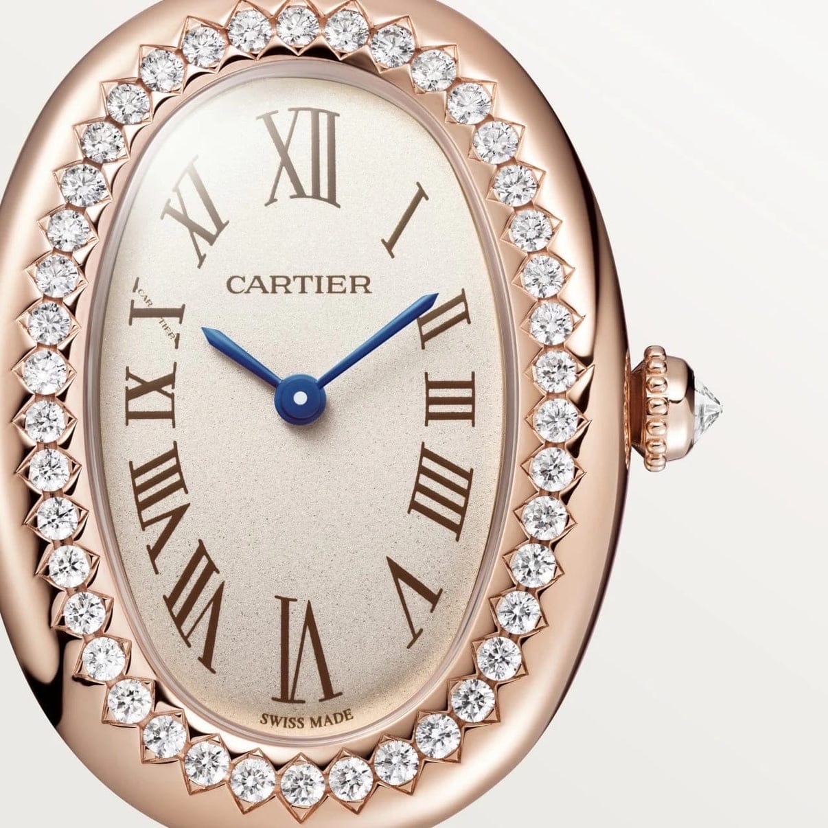 Cartier baignoire 25mm taille 17 rose gold/serti