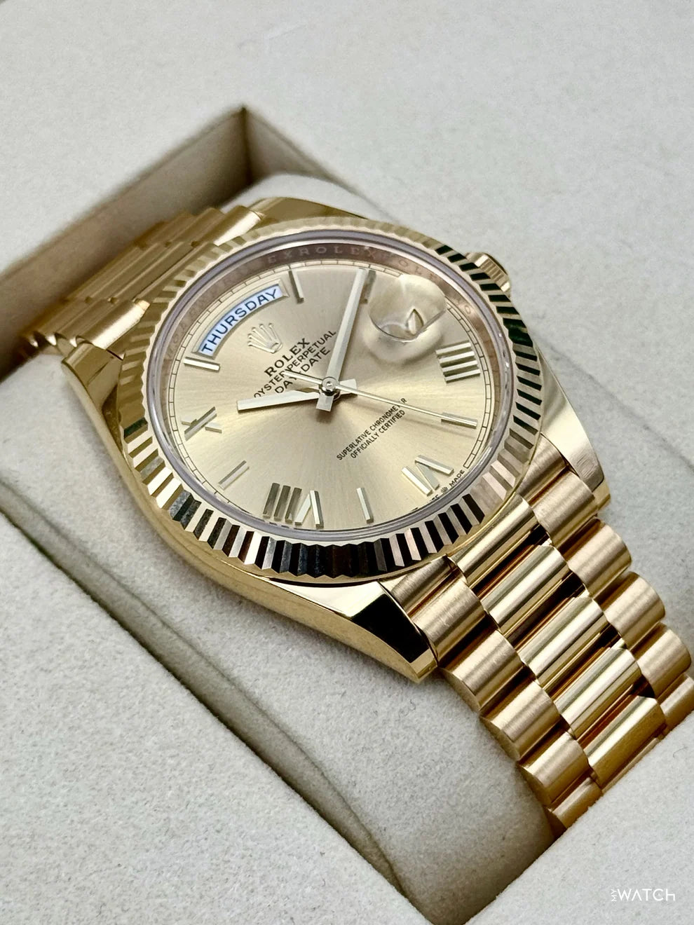 Rolex Day-Date 40mm Presidential Champagne Roman
