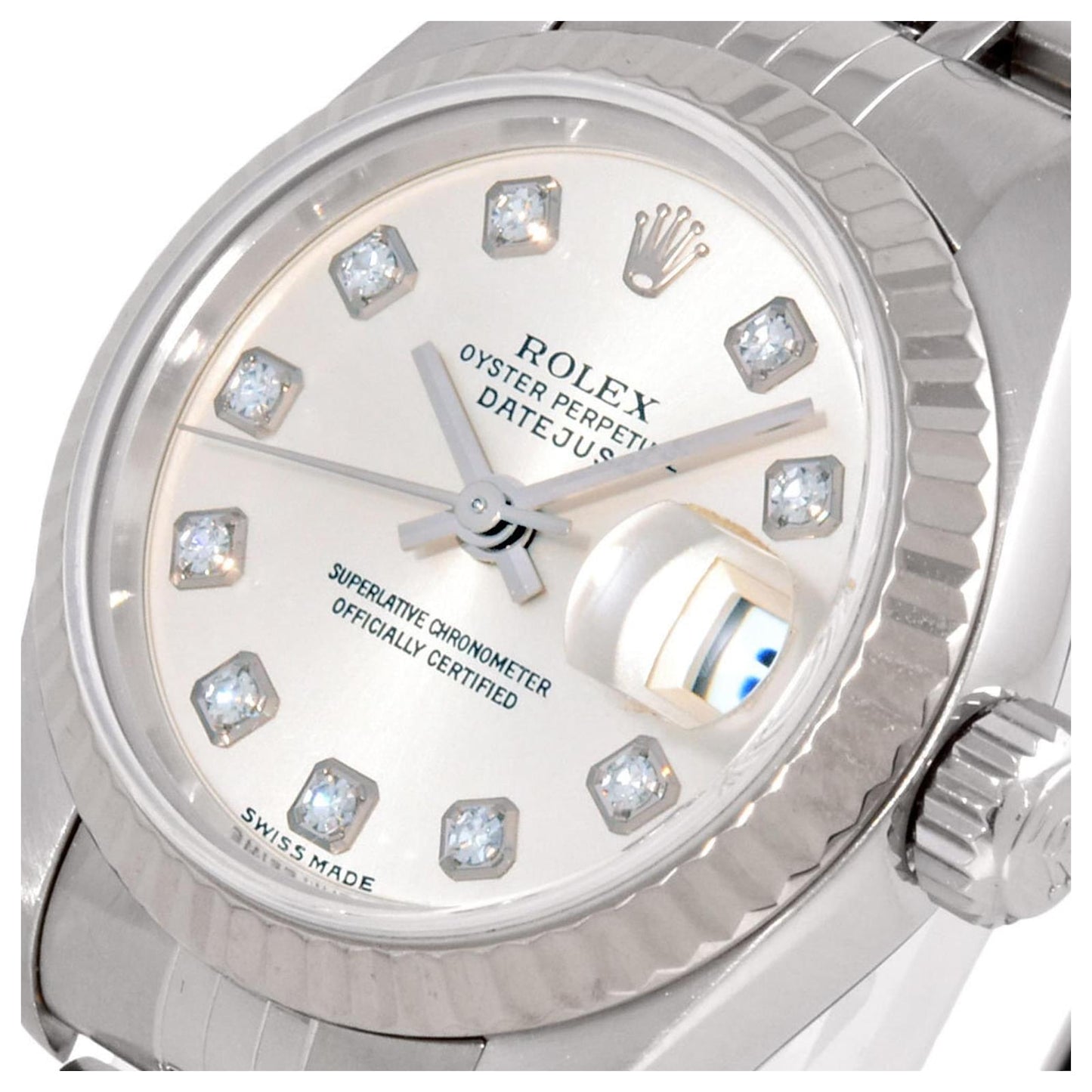 ROLEX DATEJUST WHITE PERLE DIAMOND DIAL JUBILEE