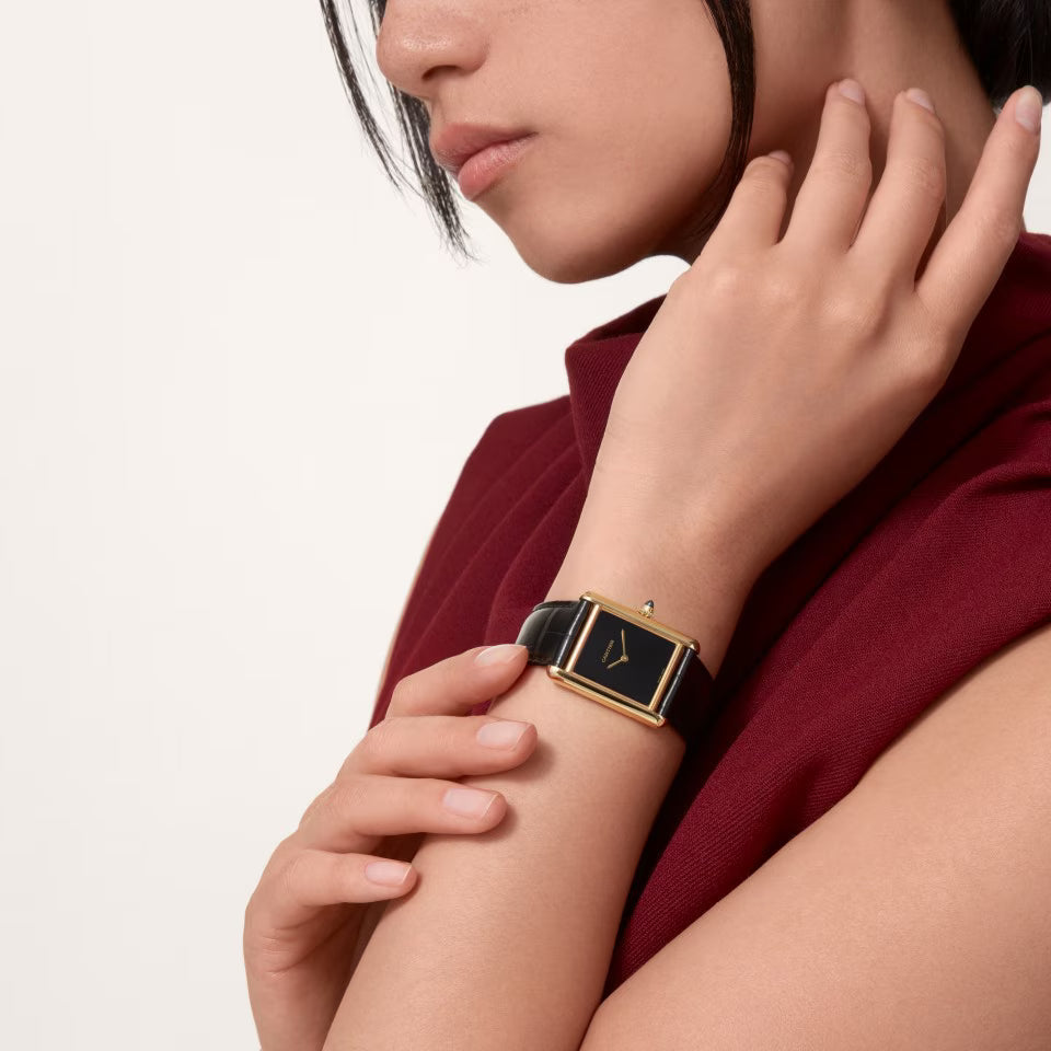 TANK LOUIS CARTIER WATCH gold/black full
