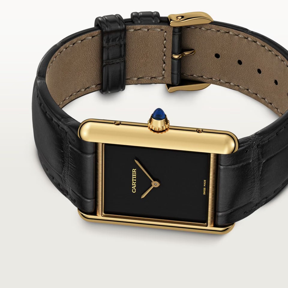TANK LOUIS CARTIER WATCH gold/black full