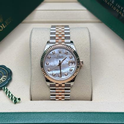Datejust 31 mm Rose gold Bezel