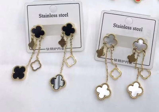 Boucles d'oreilles acier doré Van Cleef & Arpels