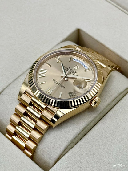 Rolex Day-Date 40mm Presidential Champagne Roman