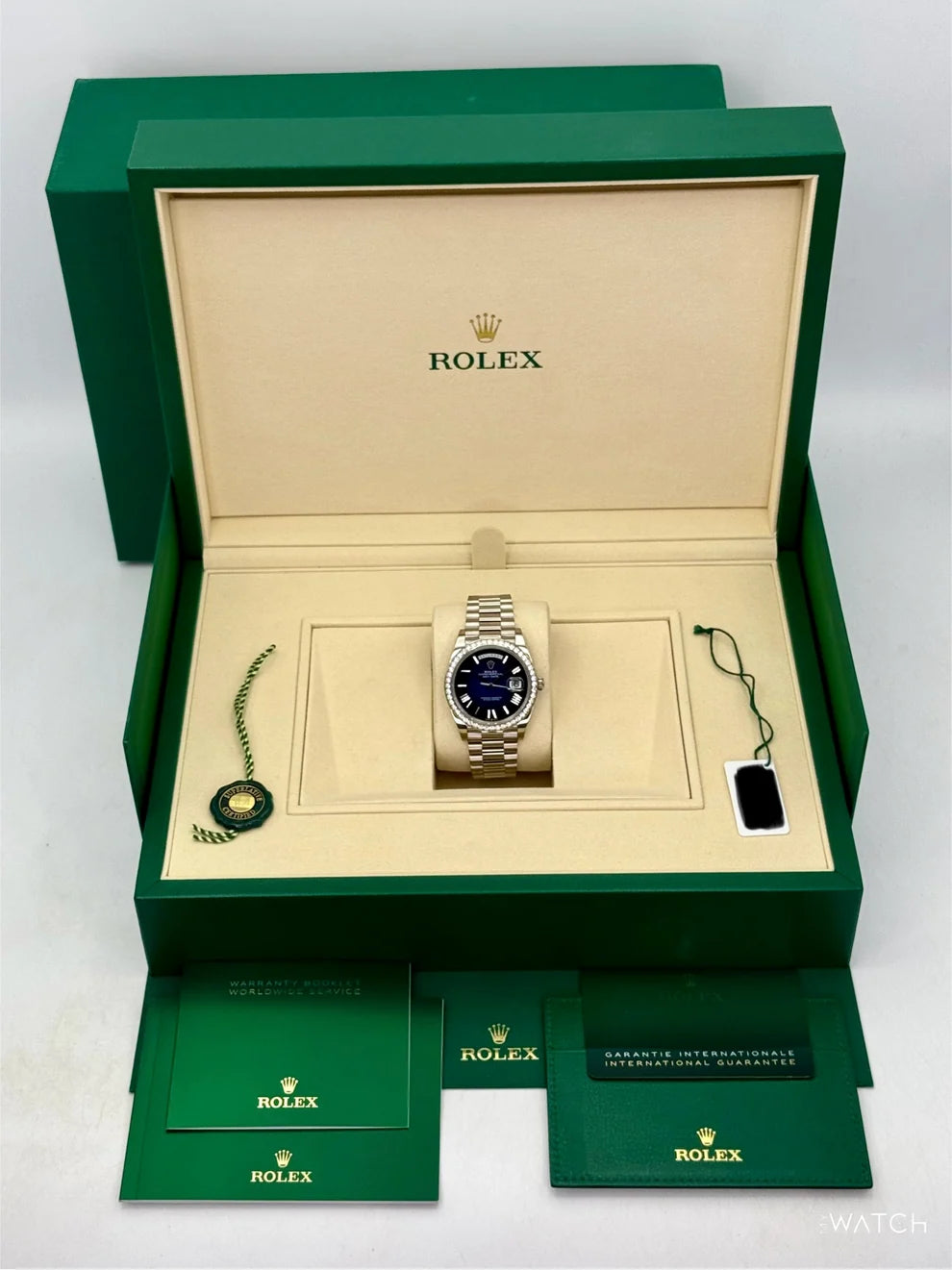 Rolex Day-Date 40mm Presidential White Gold Blue Ombre Dial