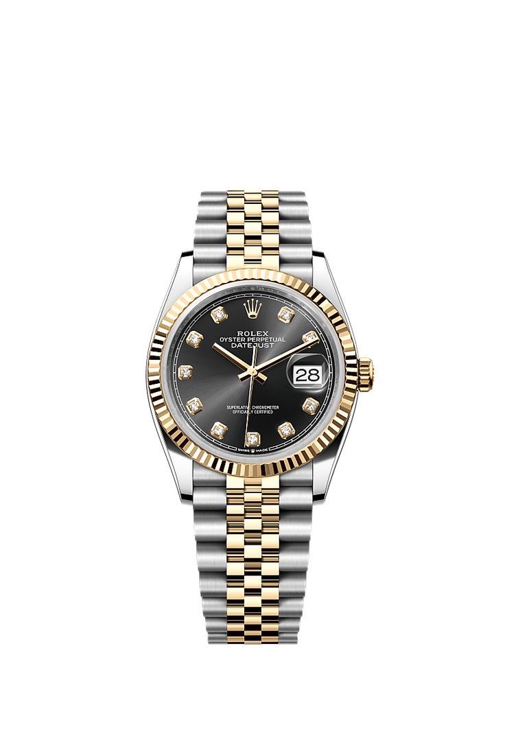 Datejust 36mm 2 Tones gold Fond Noir pour femme