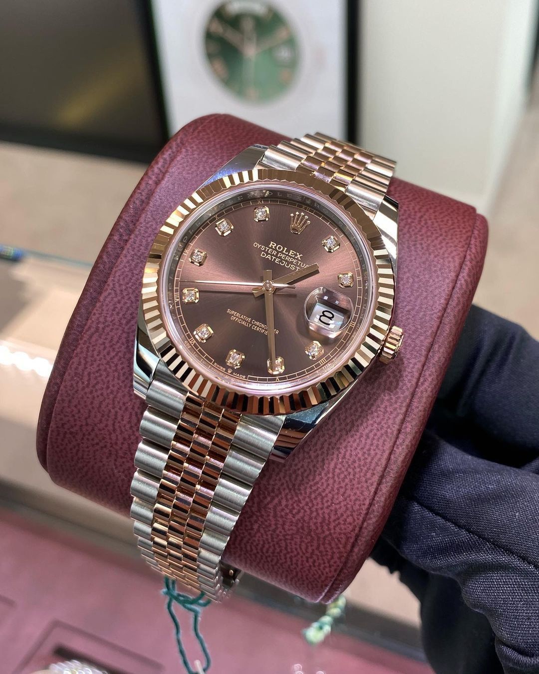 Datejust 2 Tones rose gold / Marron