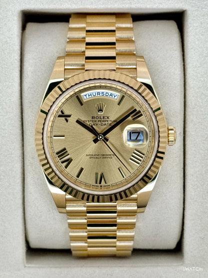 Rolex Day-Date 40mm Presidential Champagne Roman