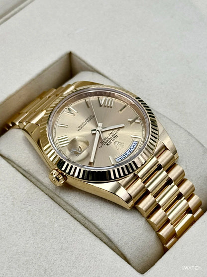 Rolex Day-Date 40mm Presidential Champagne Roman