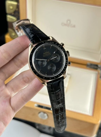 Omega Speedmaster Moonshine Cuir Noir