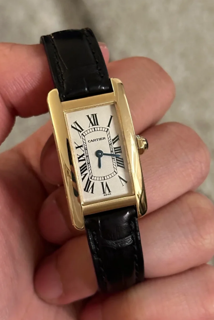 Cartier Tank Americain Gold bracelet noir