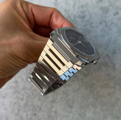BVLGARI Octo Finissimo silver/Bleu