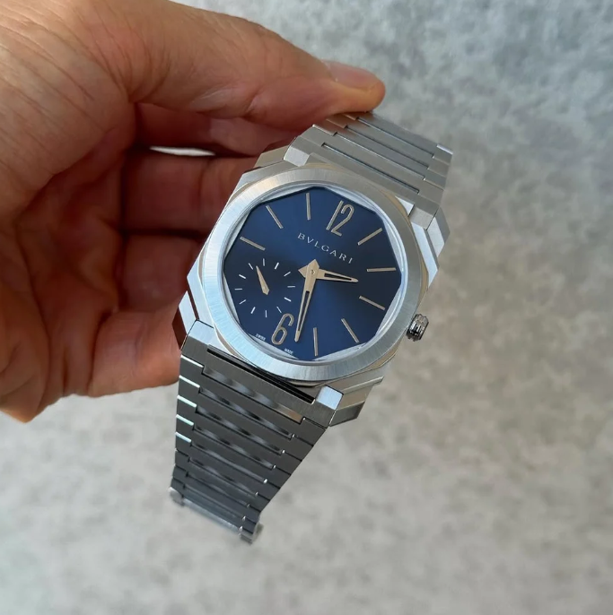 BVLGARI Octo Finissimo silver/Bleu