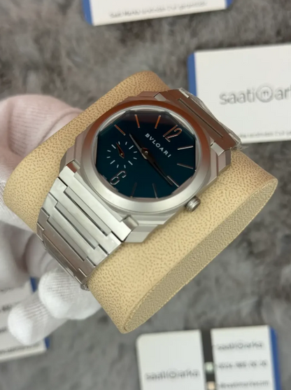 BVLGARI Octo Finissimo silver/Bleu ciel