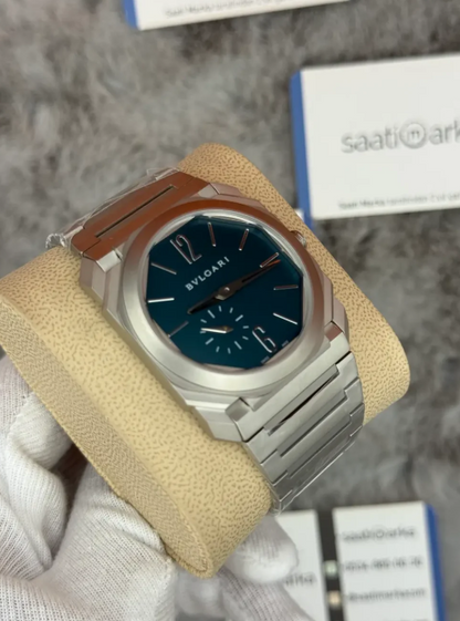 BVLGARI Octo Finissimo silver/Bleu ciel