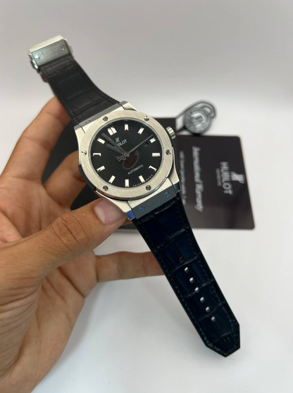 Hublot pour Homme Noir cuir