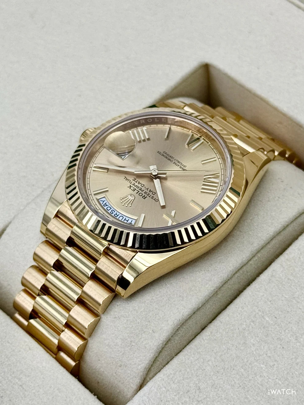 Rolex Day-Date 40mm Presidential Champagne Roman