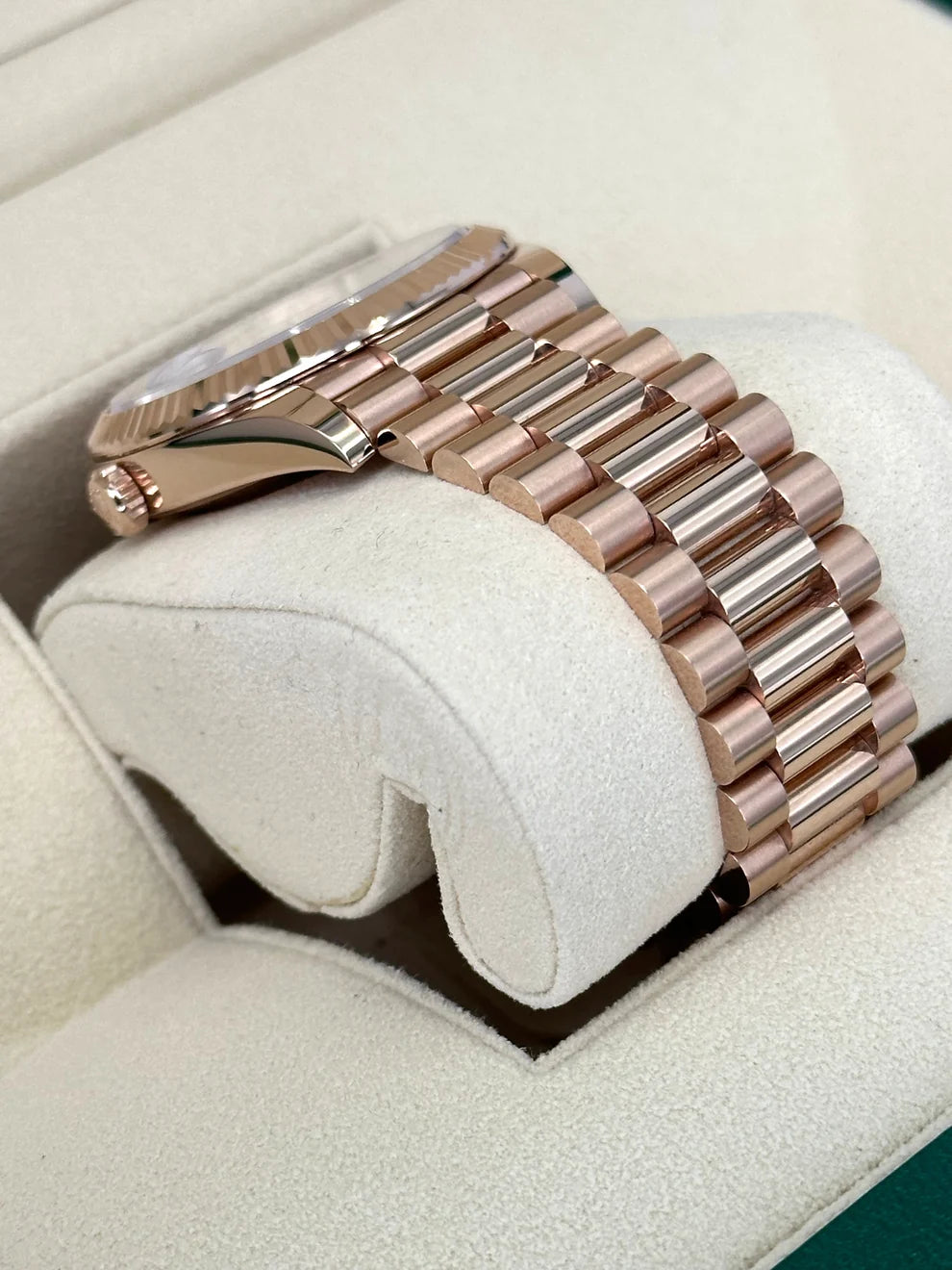 Rolex Day-Date 40mm Presidential White Dial Rose Gold