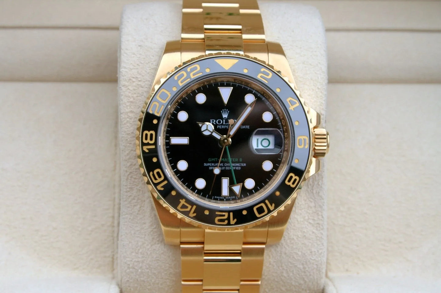 Rolex GMT-Master II 116718LN Yellow Gold Black Dial Oyster