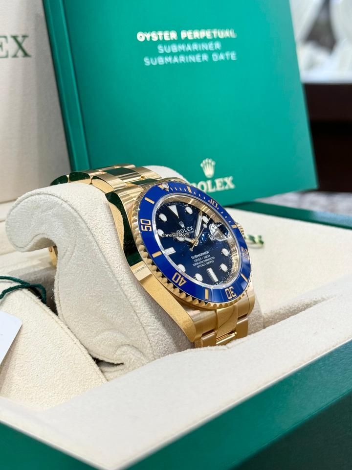 Montre Rolex Submariner Date Gold cadran bleu