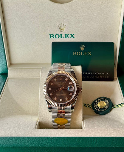Datejust 2 Tones rose gold / Marron