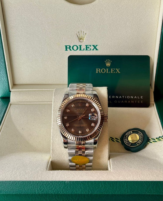 Datejust 2 Tones rose gold / Marron