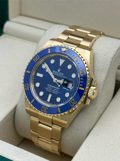 Montre Rolex Submariner Date Gold cadran bleu