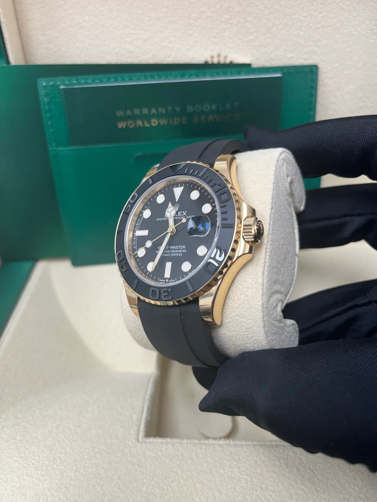 Rolex Yacht-Master Gold Black Dial Oysterflex 226658