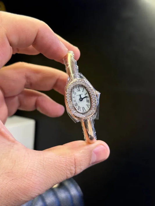 Cartier baignoire 25mm taille 17 rose gold/serti