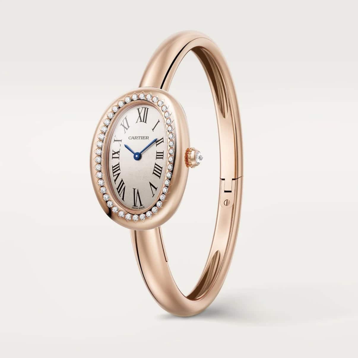 Cartier baignoire 25mm taille 17 rose gold/serti