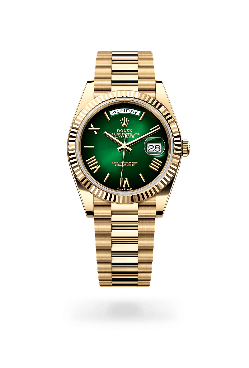 Rolex Day Date Yellow Gold 128238 Green