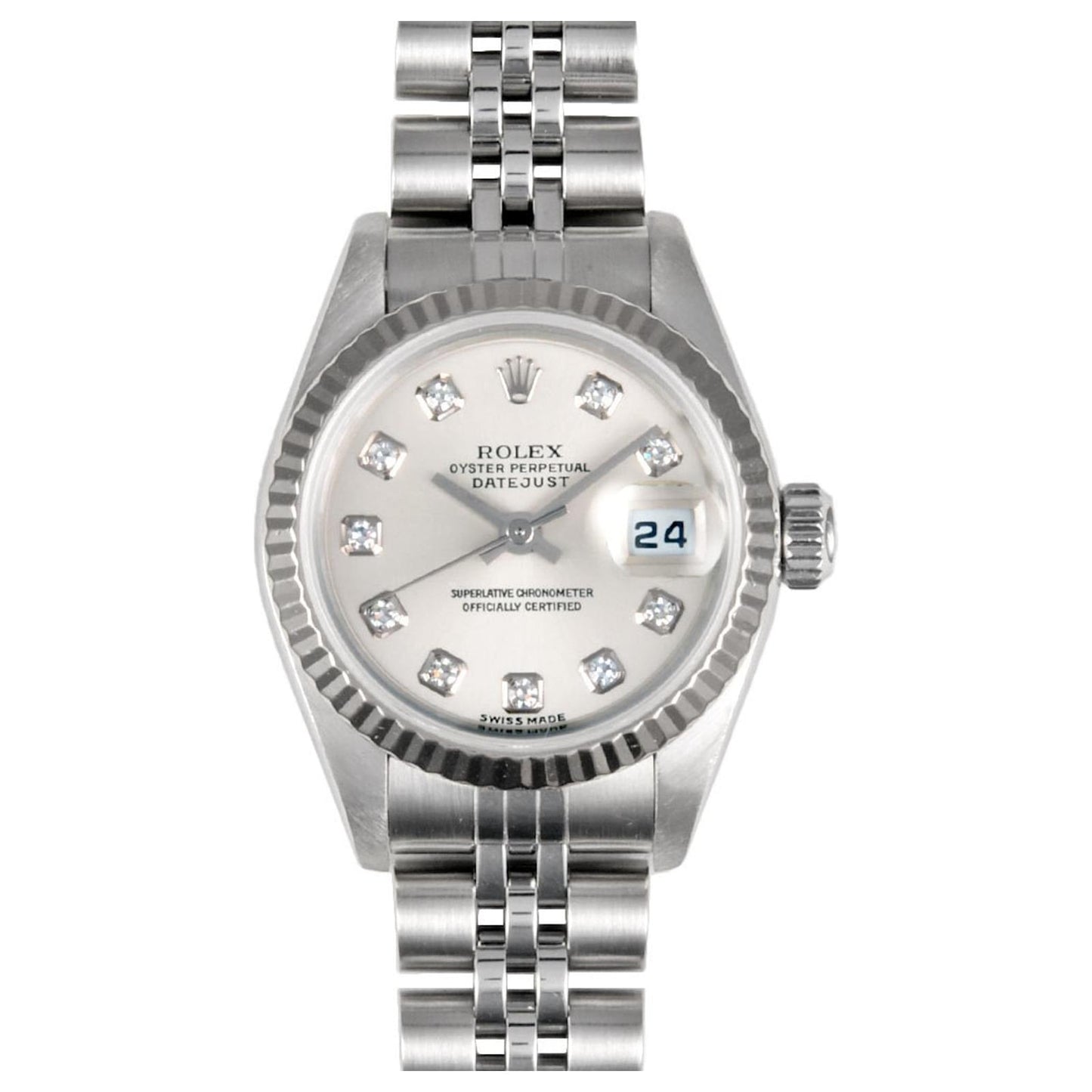 ROLEX DATEJUST WHITE DIAMOND DIAL JUBILEE