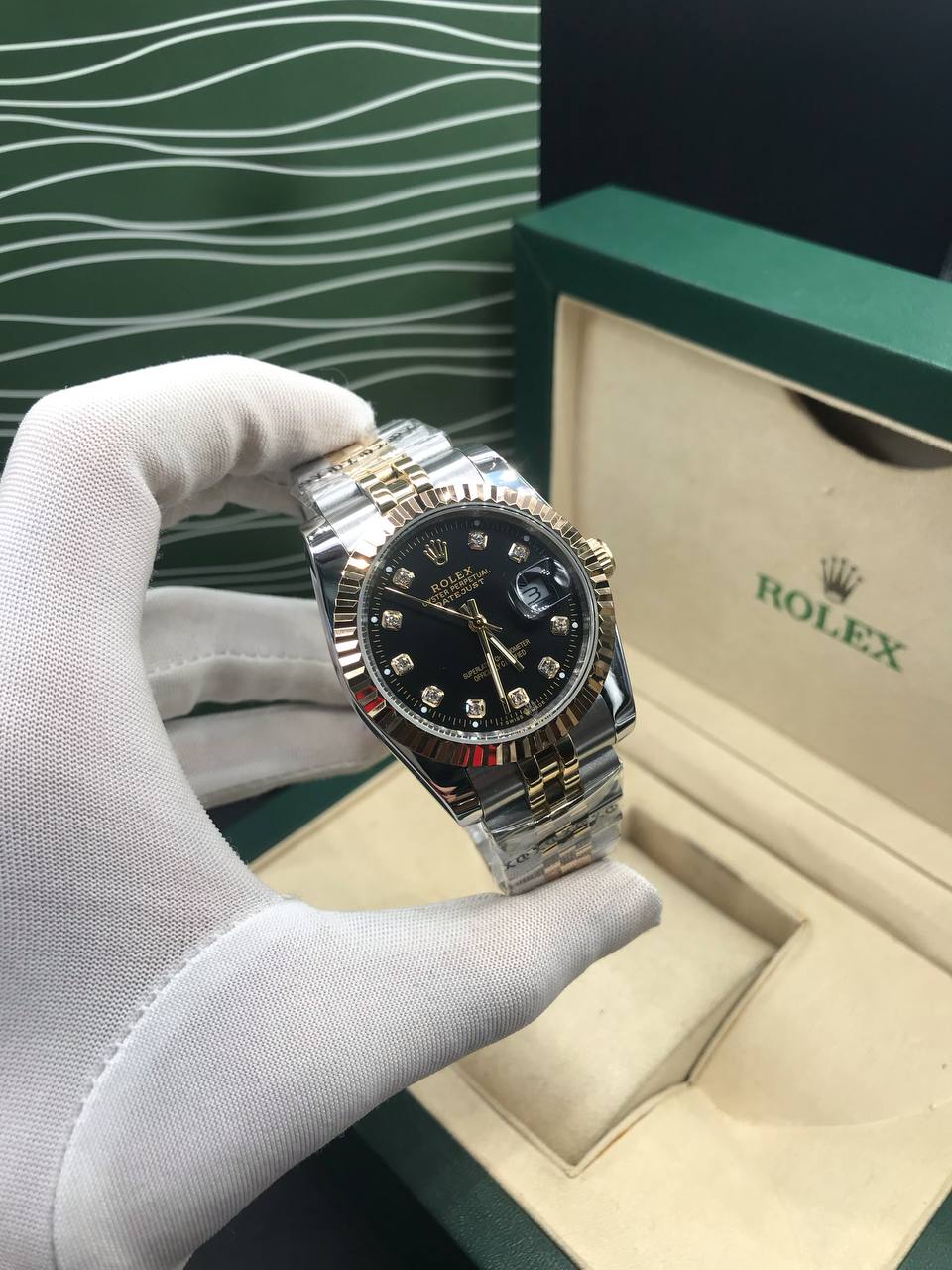 Datejust 36mm 2 Tones gold Fond Noir pour femme