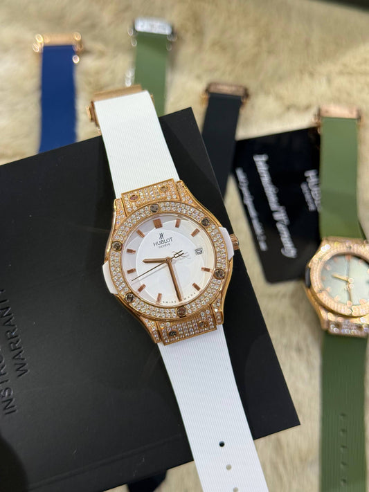 HUBLOT femme full serti blanc