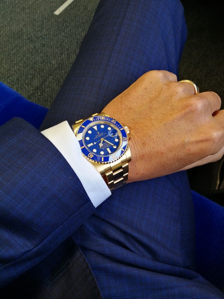 Montre Rolex Submariner Date Gold cadran bleu