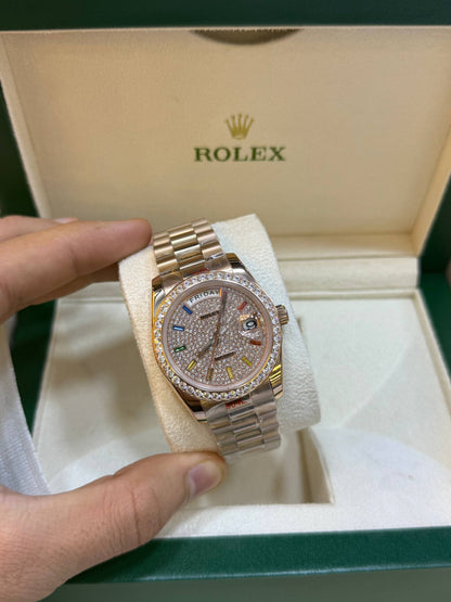 Rolex Day-Date 40mm Full diamand Rose gold