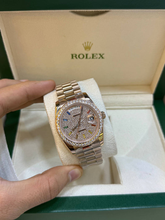 Rolex Day-Date 40mm Full diamand Rose gold