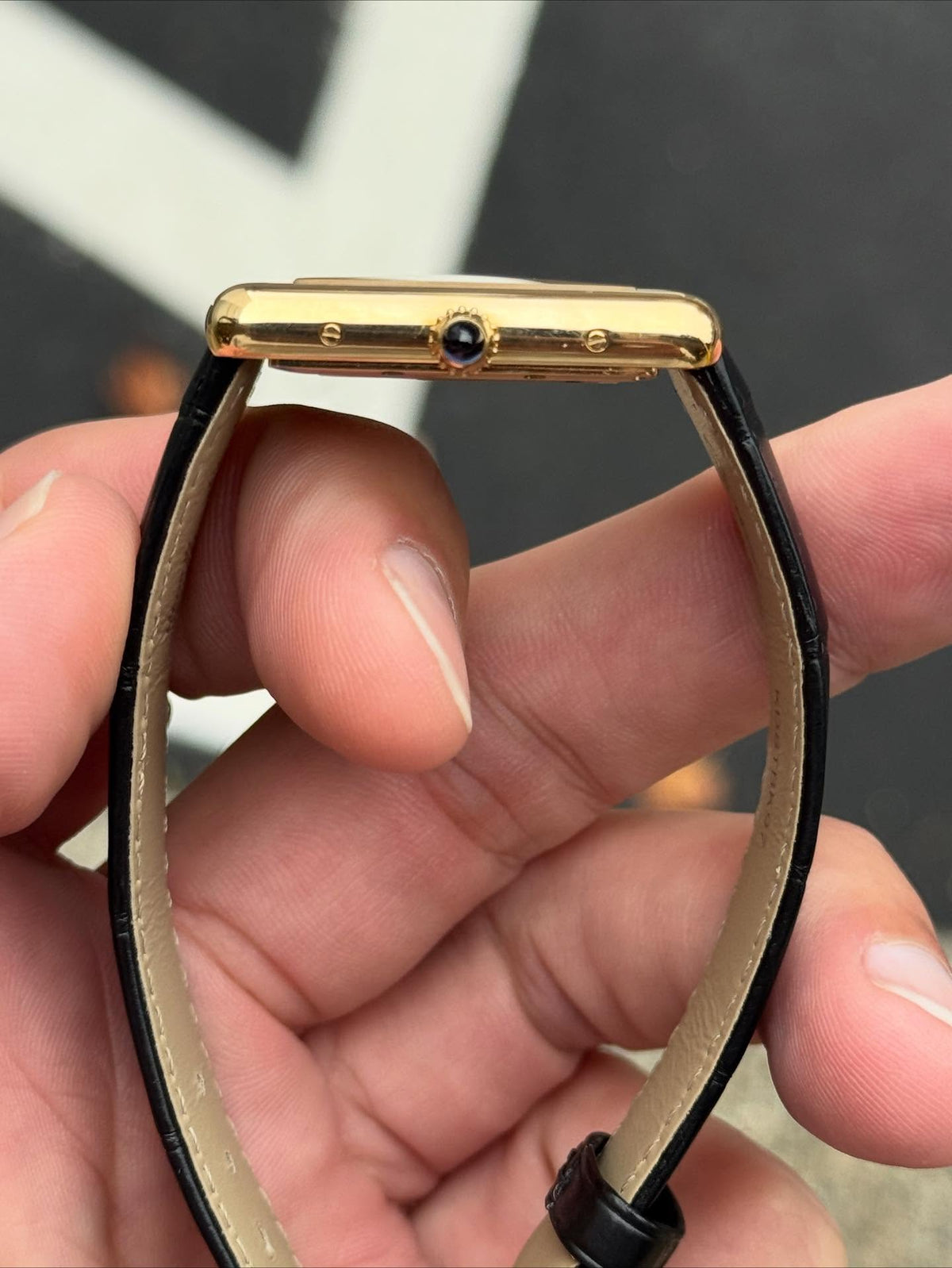 TANK LOUIS CARTIER WATCH gold/black full