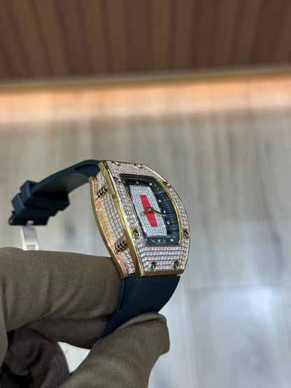 Richard Mille diamand Black cadran black/red