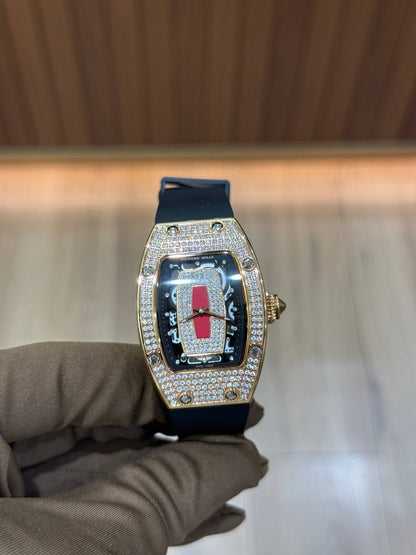 Richard Mille diamand Black cadran black/red