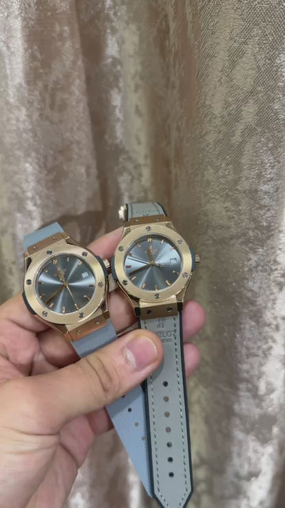 Hublot pour femme bleu/gris