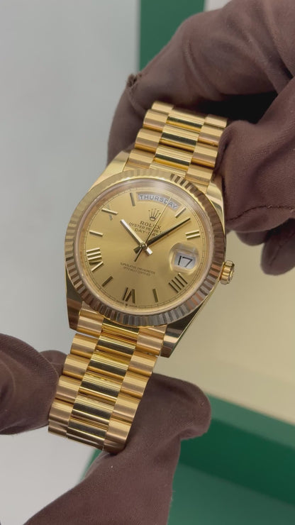 Rolex Day-Date 40mm Presidential Champagne Roman