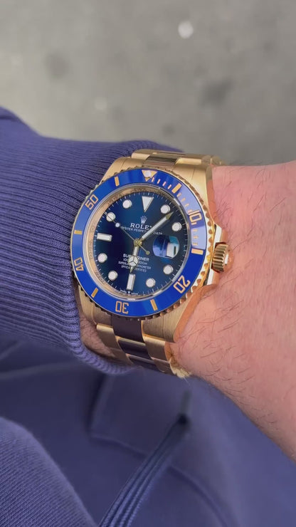 Montre Rolex Submariner Date Gold cadran bleu