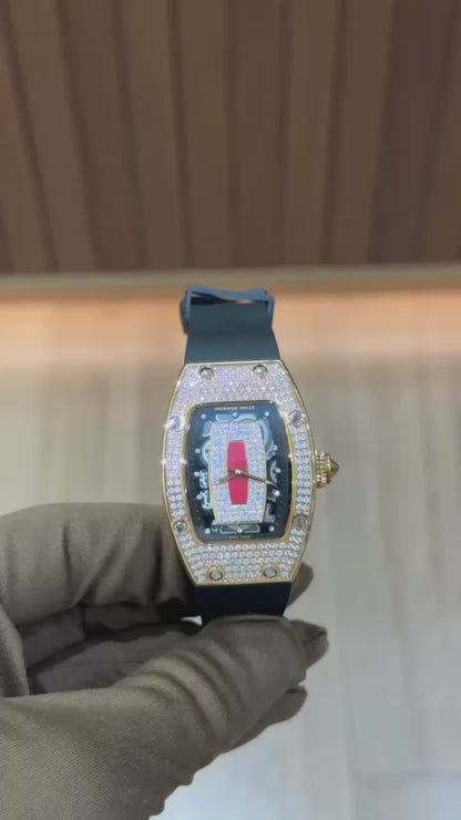 Richard Mille diamand Black cadran black/red