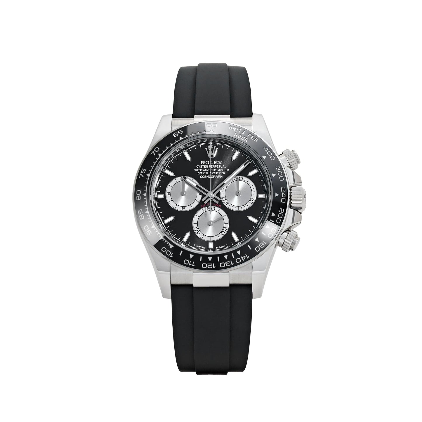 Rolex Daytona White Black Dial on Oysterflex 126519LN